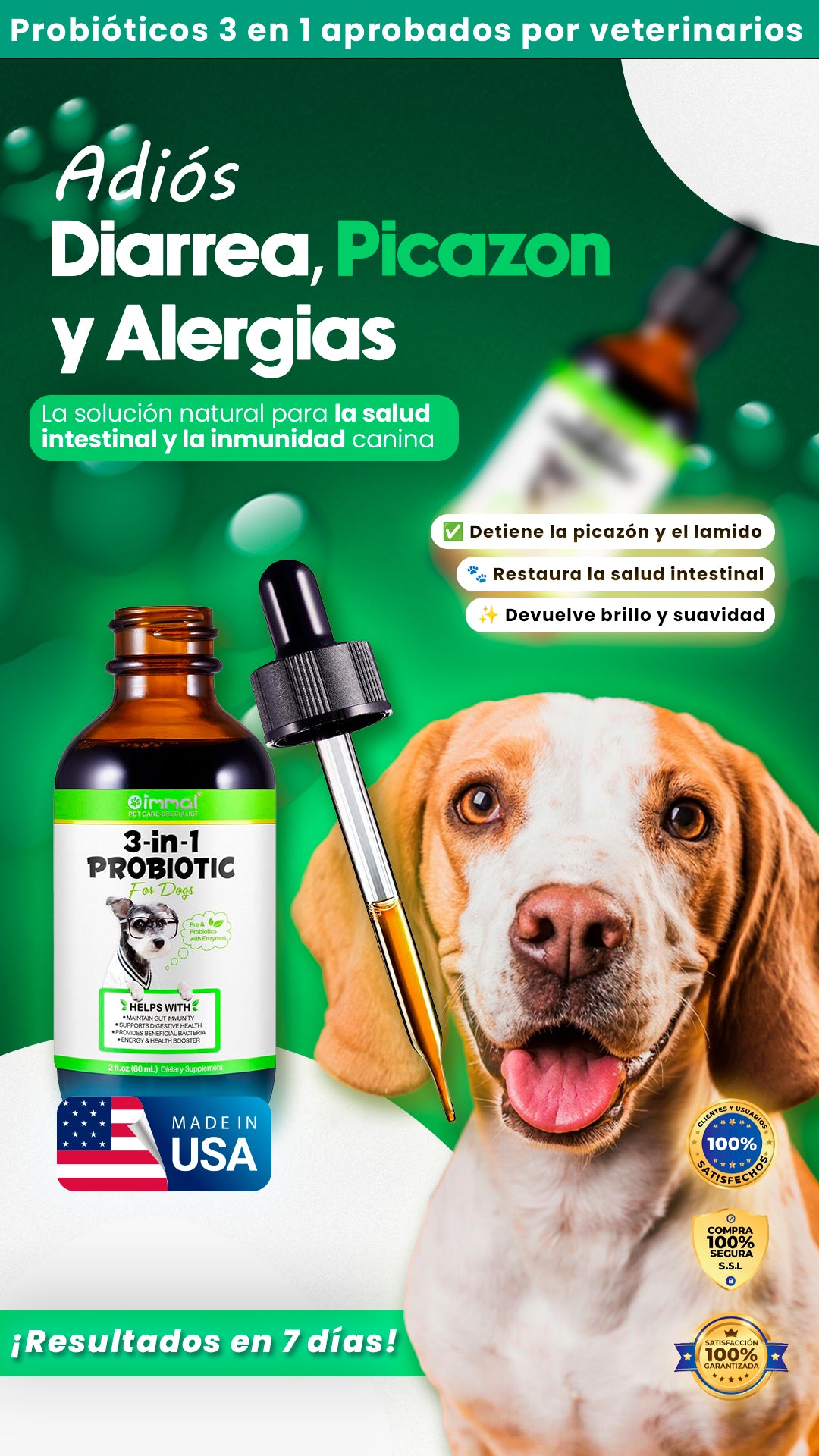 Gotas Probióticas 3 En 1 |  Apoyo digestivo del perro