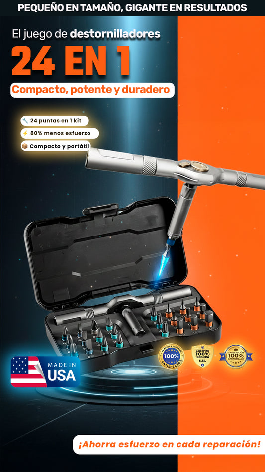 Juego de Destornilladores 24 en 1.
